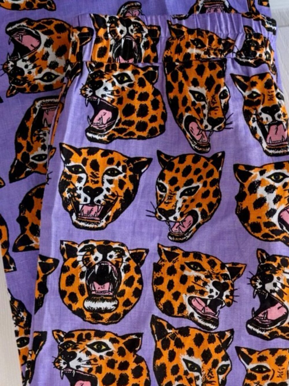 NOOWORKS Linen Catalina Pants Cheetah Head Print - Size 3X - Picture 5 of 10